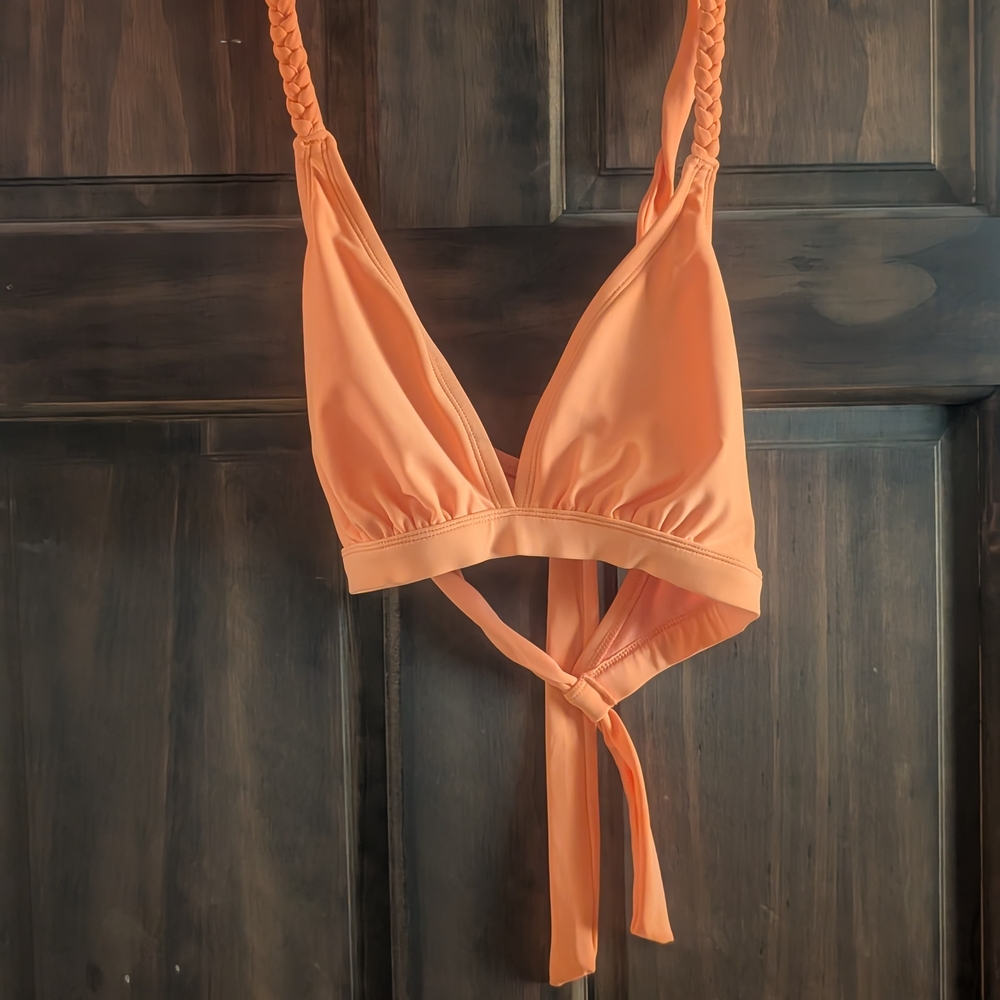 Orange Braided Strap Bralette